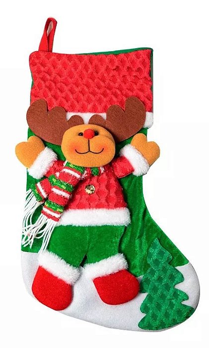 Enfeite Bota De Pelucia Bonecos 3d Botas Natalinas - 43cm