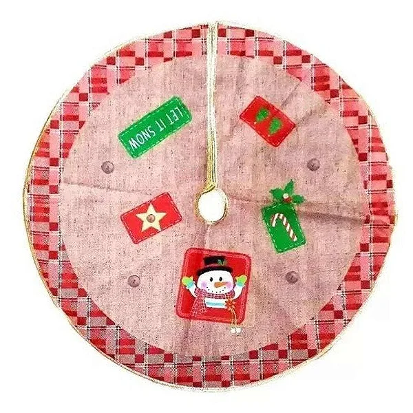 Saia Tapete De Árvore De Natal Boneco de Neve 60 Cm