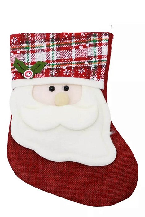Bota Boneco De Natal Enfeite Decoração Natalina - 16cm x 25cm
