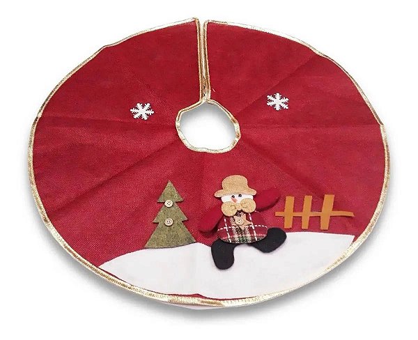 Saia Tapete De Árvore De Natal Boneco de Neve 60 Cm