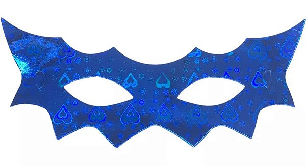 Máscara Morcego Holográfica Azul - 12 Unidades