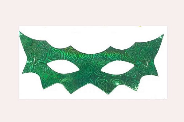 Máscara Morcego Holográfica Verde - 12 Unidades