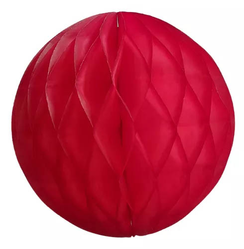 Balão Colmeia Origami Festa Vermelho de 20 cm