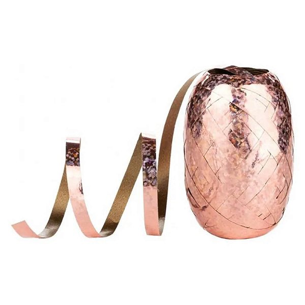 Fitilho Holográfico Rose Gold - 5mm X 20 Metros