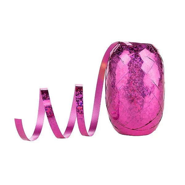 Fitilho Holográfico Pink - 5mm X 20 Metros