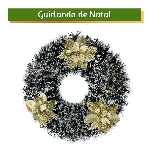 Guirlanda Natalina Decorativa Flocada 40cm