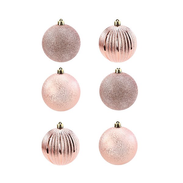 Kit Bolas Texturizadas Gomos Rose 10cm - 06 Unidades