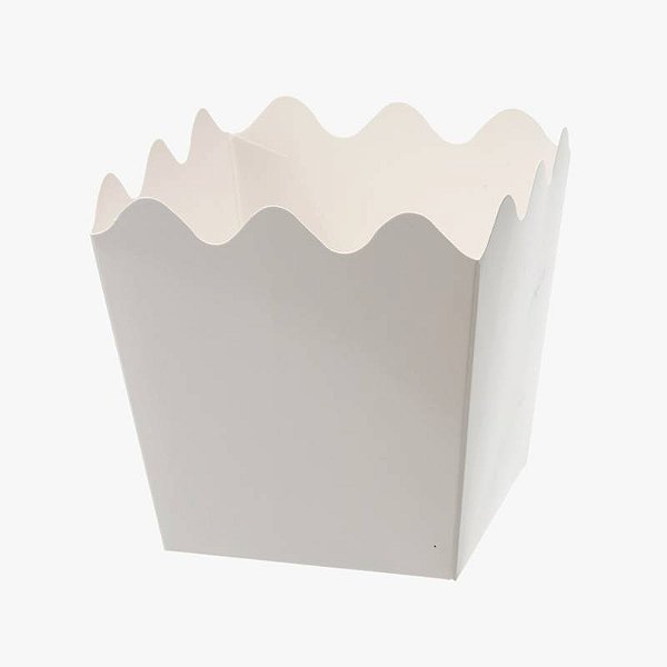 Cachepot de Papel Liso Branco - 8 unidades