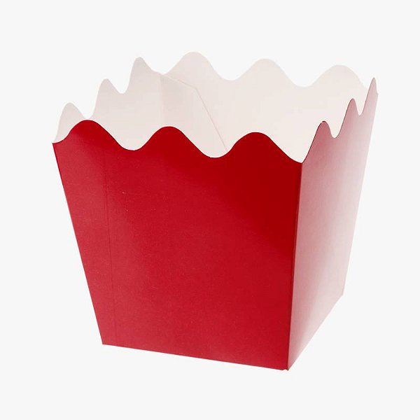 Cachepot de Papel Liso Vermelho - 8 unidades