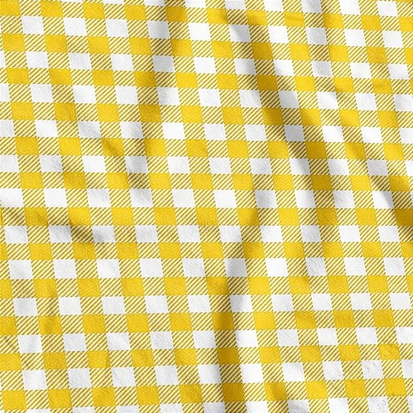 TNT Estampado Xadrez Amarelo - 1,40m x 1m
