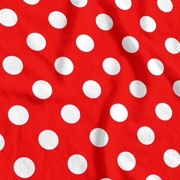 TNT Estampado Vermelho com Bolinhas - 1,40m x 1m