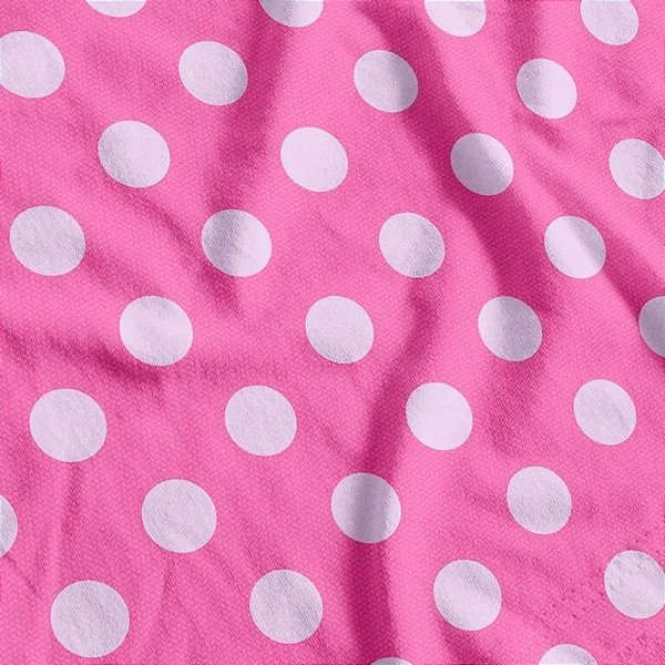 TNT Estampado Rosa com Bolinhas - 1,40m x 1m