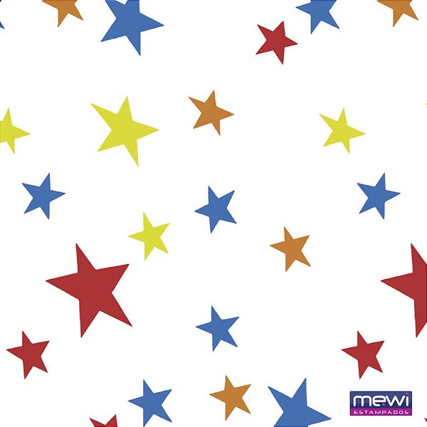 TNT Estampado Estrelas Coloridas - 1,40m x 1m