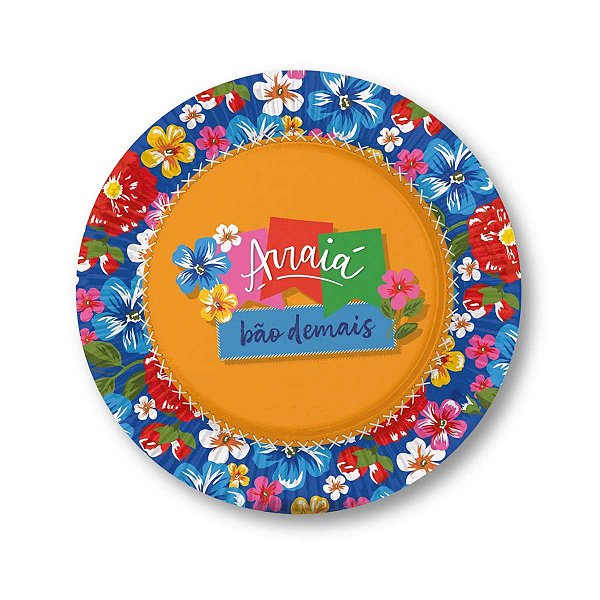 Prato Laminado 31cm Arraiá Bão Dimais
