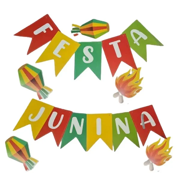 Faixa Decorativa Festa Junina Bandeirinhas – Papel Colorido para seu Arraiá