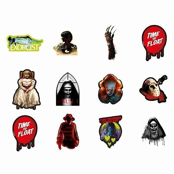 Mini Personagens Halloween – Kit com 12 Unidades | Decoração e Lembrancinha Temática!