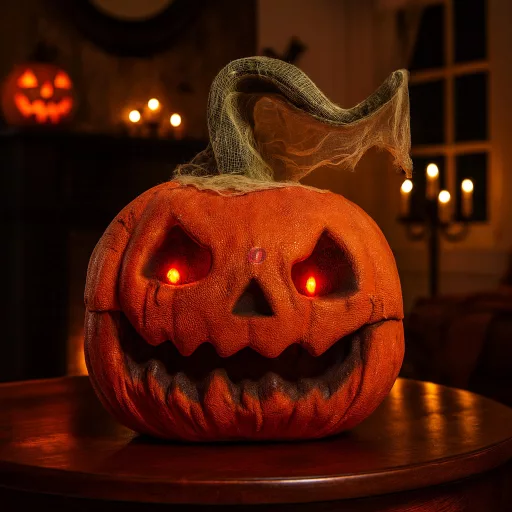Enfeite Abóbora Halloween c/ Luz LED, Som e Movimento