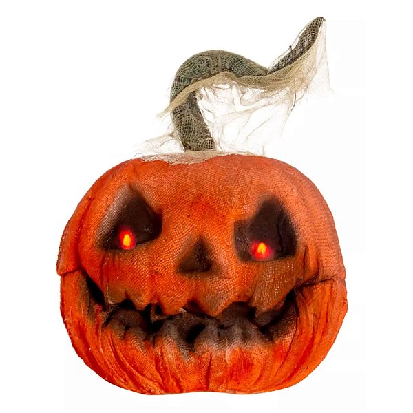 Enfeite Abóbora Halloween c/ Luz LED, Som e Movimento