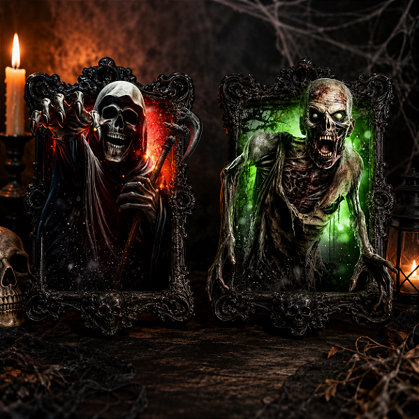 Cartaz Decorativo Caveira Halloween – Kit 2 Unidades