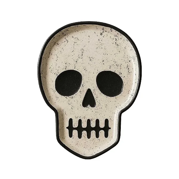 Prato Papel em Formato de Caveira - 10 Unidades