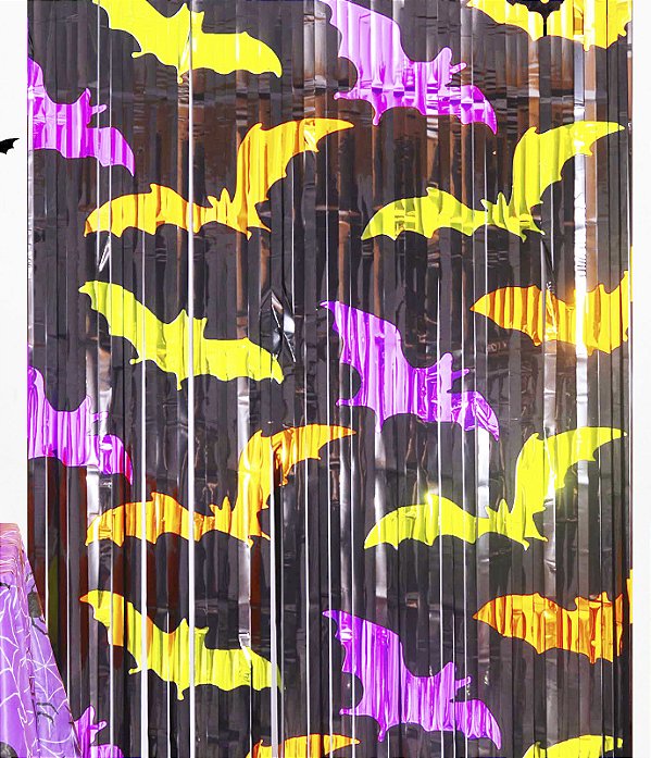 Cortina Decorativa Festa Halloween Morcegos 1x2 metros