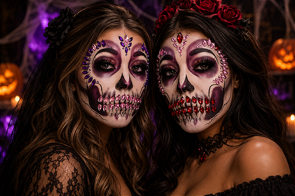 Adesivo Facial Halloween – Transforme Seu Rosto em Uma Fantasia Assustadora! - Sortidos - 1 Cartela