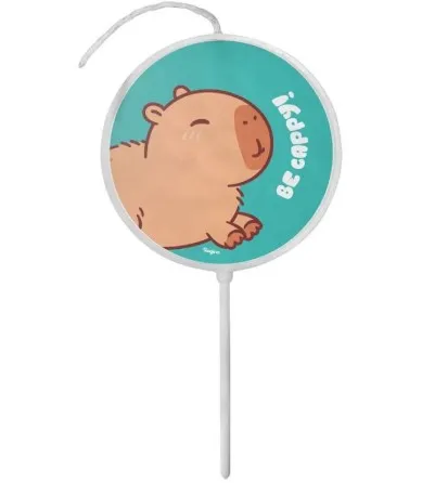 Vela Plana de Aniversário Festa Capivara - 8cm