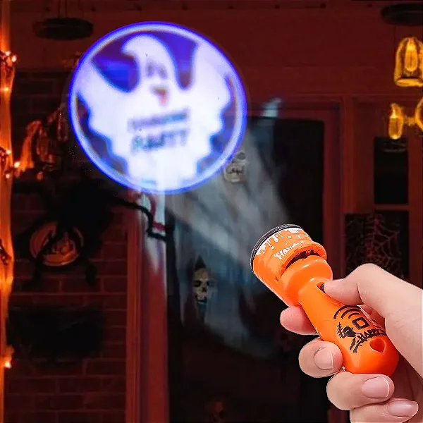 Lanterna de Projeção Halloween com Luz – Brinquedo Infantil com Pilhas Inclusas