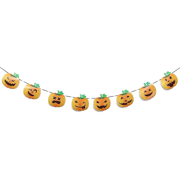 Faixa Abóbora Halloween 2m – Decoração Temática com 1 Unidade