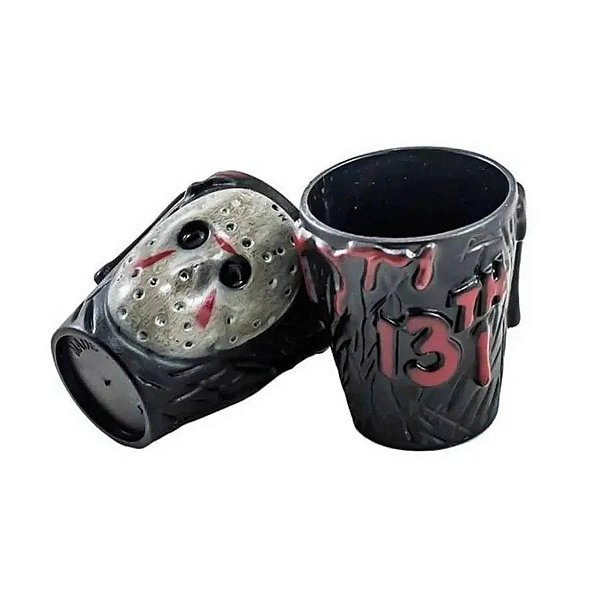 Kit com 2 Copos Shot Plástico Jason Voorhees 20ml – Halloween