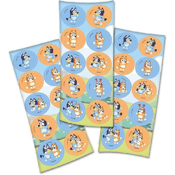Adesivo Redondo Bluey – Festcolor (30 unidades)
