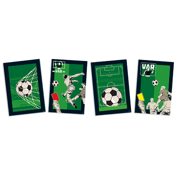 Quadros Decorativos Futebol – Festcolor (4 unidades)
