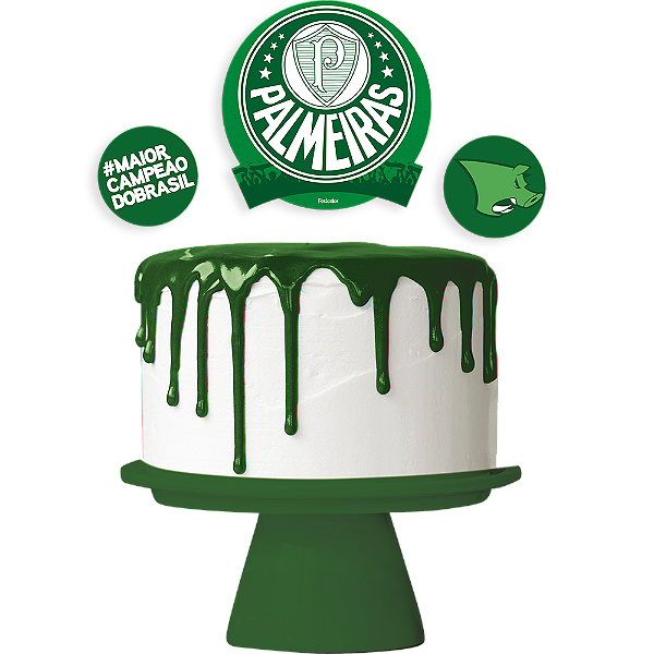 Topo de Bolo Palmeiras – Festcolor (3 unidades)
