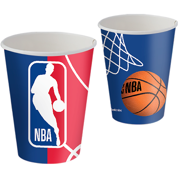 Copo de Papel NBA – Festcolor (8 unidades, 200 ml)