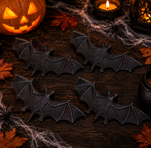 Kit com 4 Morcegos para Decoração 10cm – Halloween