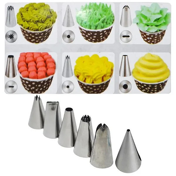 Kit Confeitaria – Bicos + Adaptador + Manga de Confeitar
