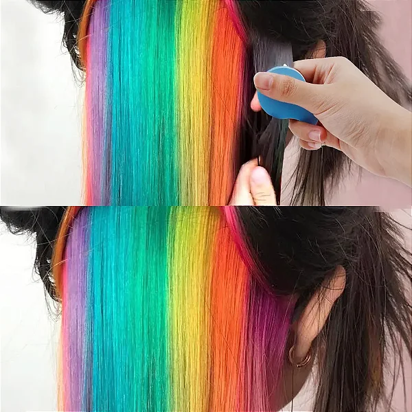 Pinta Cabelo em Giz – Cores Temporárias para Fantasias e Festas - Verde - 1 Unidade