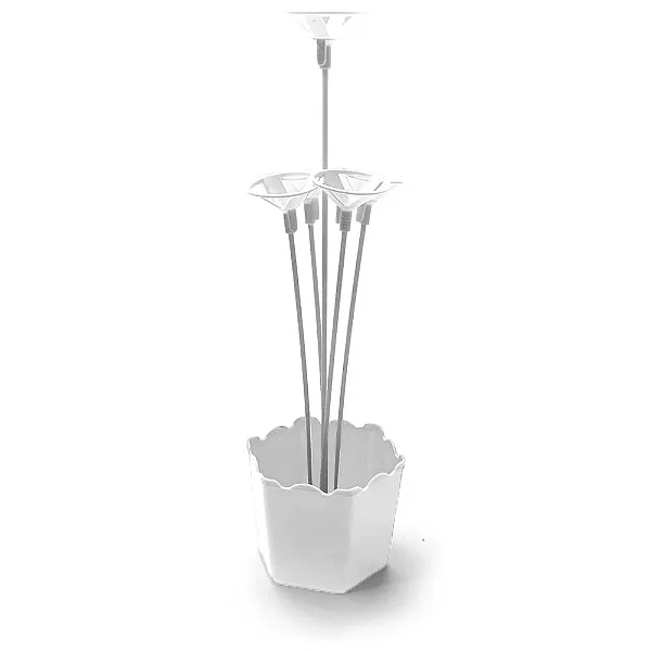 Suporte para Balão Cachepot com 5 Hastes Branco – Decoração de Mesa para Festas