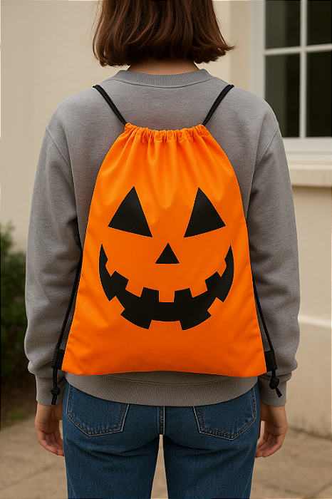 Mochila Saco Abóbora Halloween – Divertida e Prática