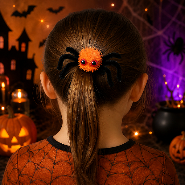 Presilha de Cabelo Aranha Halloween – Divertida e Assustadora