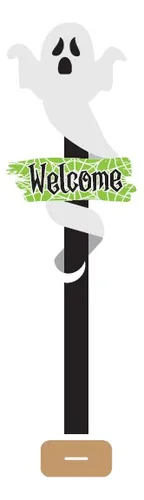 Enfeite Placa de Festa Halloween "Welcome" 70x26cm – Decoração Temática
