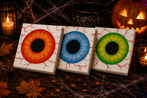 Guardanapo Halloween Olho – Cores Sortidos - Pacote com 20 Unidades