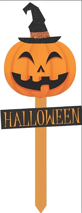 Enfeite Placa Abóbora para Jardim – Decoração Festa Halloween 70cm