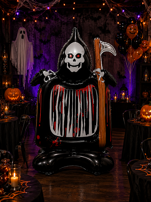 Balão Metalizado Fantasma da Morte 115x69cm – Decoração Halloween