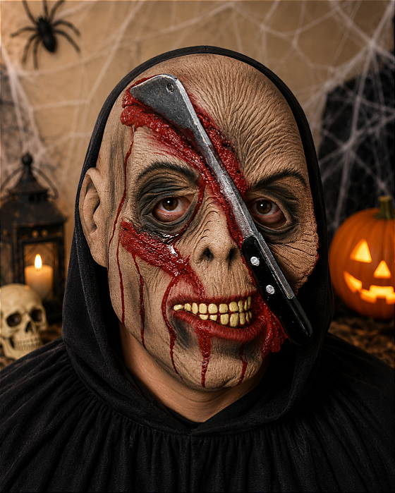 Máscara Machadinha – Fantasia Sangrenta para Halloween