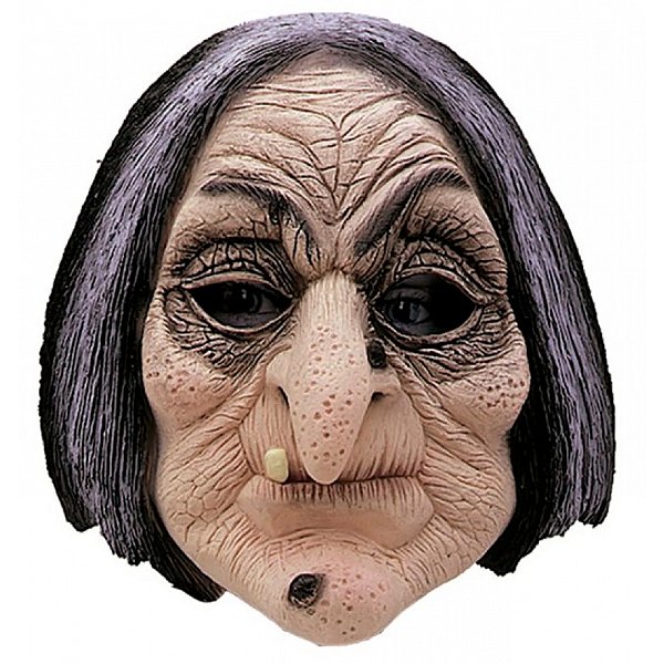 Máscara em Látex Cabeça Inteira Bruxa – Fantasia Sombria para Halloween