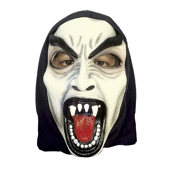 Máscara Vampiro Raivoso com Capuz – Fantasia Sombria para Halloween e Festas à Fantasia