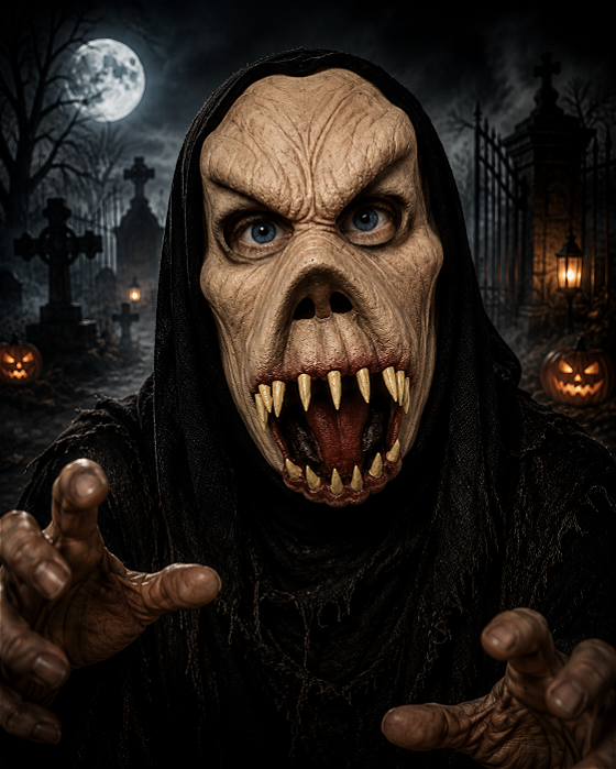 Máscara Raivoso com Capuz – Fantasia Assustadora para Halloween e Carnaval