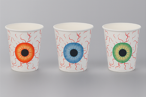 Copo de Papel Halloween Olho – 270ml - 10 unidades
