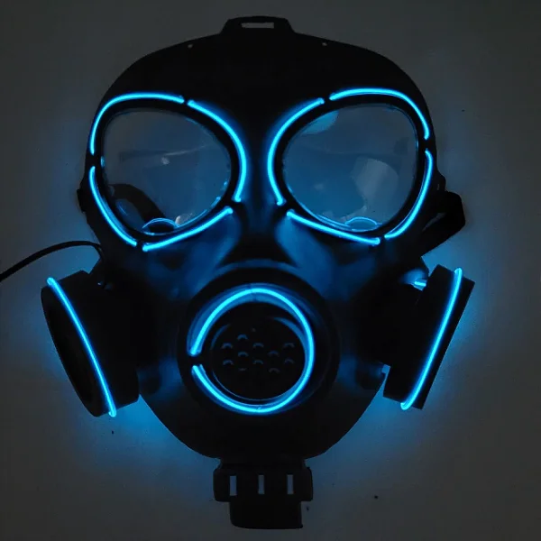 Máscara de Gás Oxigênio Preta com LED – Cores Sortidas - 1 Unidade